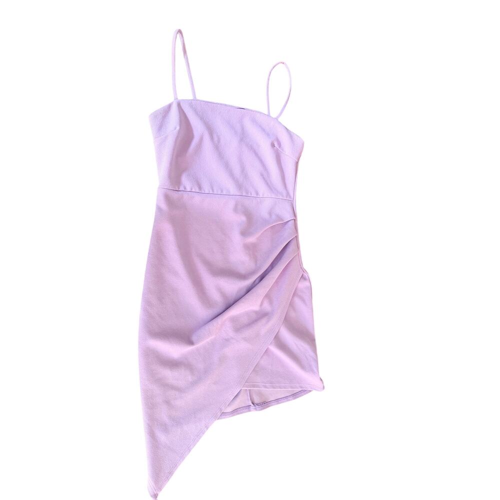 Blue Blush Dress Womens XS Lavender Asymmetrical Wrap Mini Spaghetti Strappy Y2K